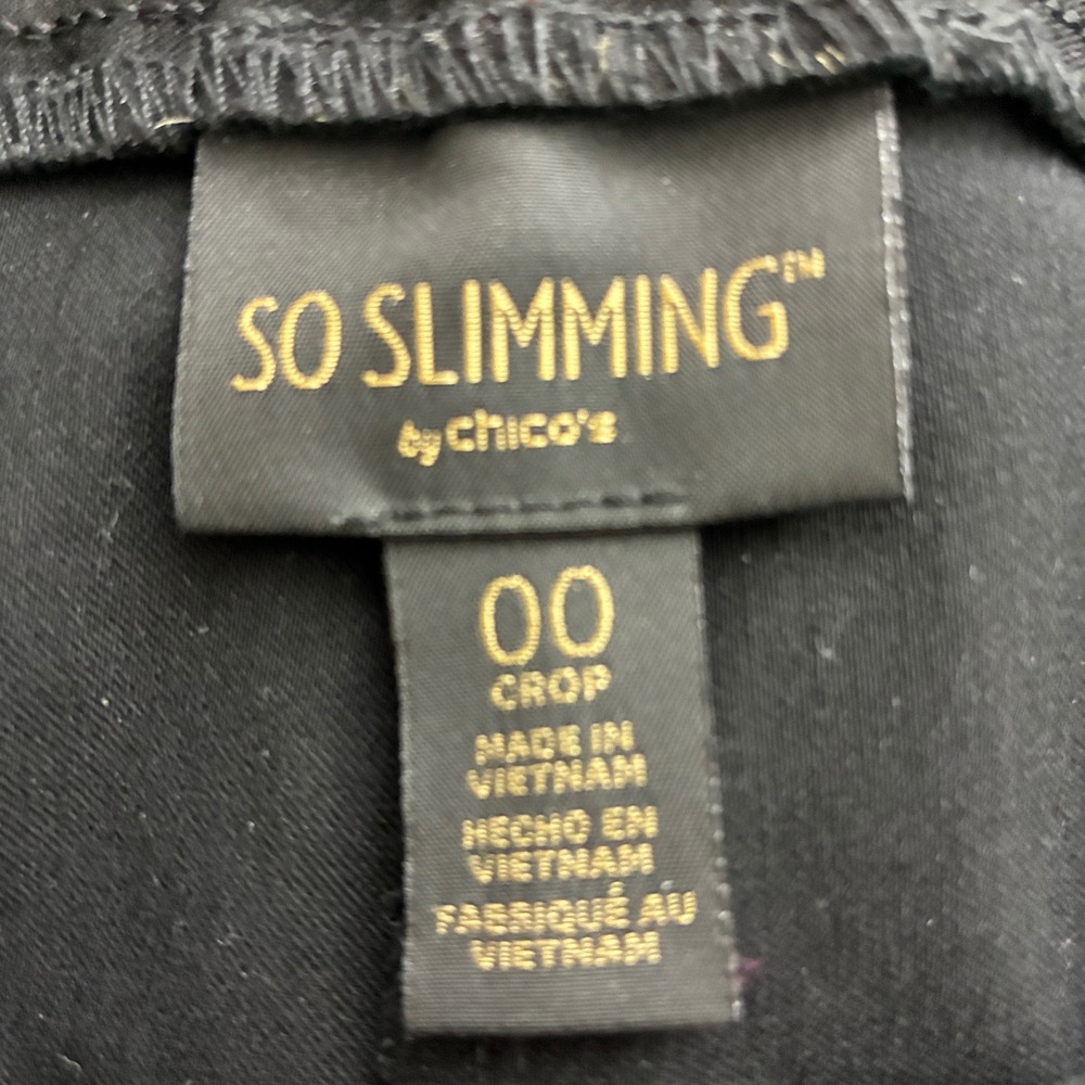 Chico's So Slimming Capri Pants XS black stretch pull-on resort coastal - Picture 3 of 9
